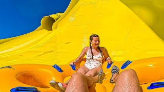 Croatias BIGGEST MegaCONE WaterSlide at Aquacolors Aquapark [upl. by Spiro]