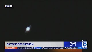 Saturns rings spotted by KTLA Helicopter [upl. by Assillem]