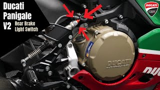 Ducati Panigale V2  Bonamici Rear Brake Light Switch Install [upl. by Aremihc903]