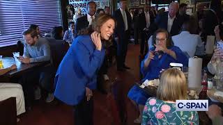 Kamala Harris visits Primanti Bros restaurant in Moon Township Pennsylvania 8182024 [upl. by Aknaib849]