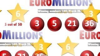 EuroMillions draw results Tuesday winning numbers 14 March 2017 [upl. by Ecadnarb751]