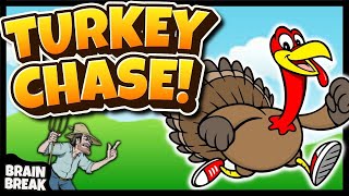 Turkey Chase  Thanksgiving Brain Break for Kids  Freeze Dance  Just Dance [upl. by Ahsercul]