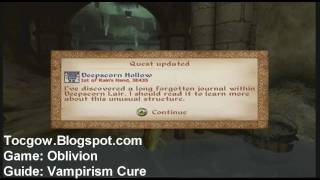 Oblivion  Quick Vampirism Cure Tutorial [upl. by Nod]