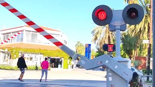 Salou Sangulí Resort Railway Crossing Catalonia [upl. by Ecirtnom]