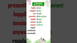 prepositional phrase with quotatquot english prepositionalphrases englishlearning shortfeeds [upl. by Sul]