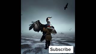 Russian Explorer with Giant Pallas’s Cormorant in Snowy Tundra  Tiny World birds animation [upl. by Akinna454]