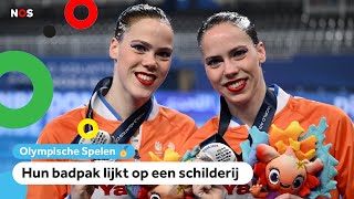 Synchroonzwemtweeling over blunders badpakken en de Olympische Spelen [upl. by Hazmah]