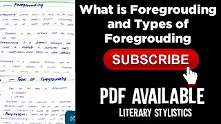 What is Foregrounding Meaning of Foregrounding  Types of Foregrounding [upl. by Ahsimaj]