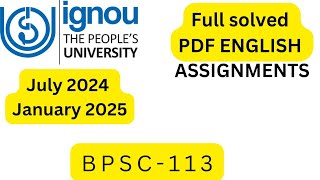 BPAC113 SOLVED ASSIGNMENT ENGLISH 202425 [upl. by Pierce346]