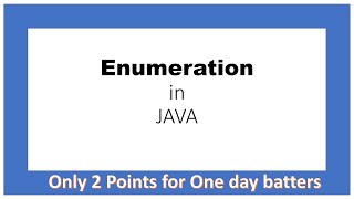 Enumeration in JAVA [upl. by Llig770]