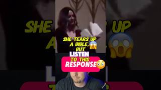 Satanist tears up Bible but bishop responds👀😳shorts devil christian bible Jesus salvation [upl. by Aguie315]