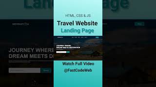 Travel Website Using HTML amp CSS  Step By Step Tutorial  Fast Code [upl. by Nodnol]