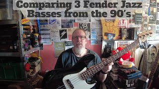 Me and my Bass  Comparing 3 Fender Jazz Basses from the 90s [upl. by Egiedan238]