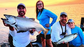 August HOGSLake Michigan Salmon FishingCatch amp Cook [upl. by Sidnal361]