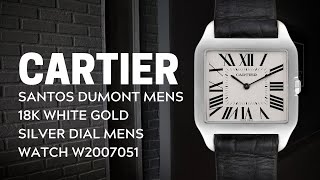 Cartier Santos Dumont Mens 18k White Gold Silver Dial Mens Watch W2007051 Review  SwissWatchExpo [upl. by Ron]