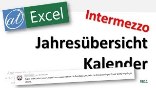 Jahresübersicht in Excel erstellen  Feiertage per Power Query importieren [upl. by Steinway]