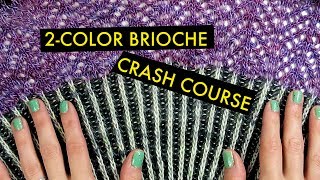 TUTORIAL 2Color Brioche Knitting Flat [upl. by Sirromed]