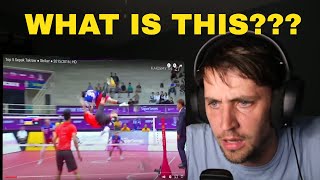 Sepak Takraw reaction FIRST TIME REACTION American watches Sepak Takraw for first time [upl. by Ardnalak332]