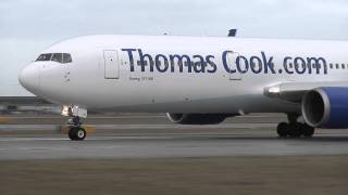 Powerful Thomas Cook B767 take off [upl. by Kimitri]