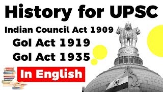 History for UPSC Indian Council Act 1909 GoI Act 1919 and GoI act 1935 UPSC2020 [upl. by Azzil618]