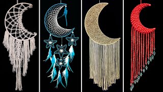 8 Best how to make Macrame Moon Dreamcatcher  Macrame how to tie easy knot amp easy weaving patterns [upl. by Ardnekat211]