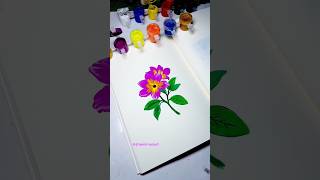 Easy flower painting 😍🤗🎨 easytutorial acrylicpaiting flowerart artsandcrafts [upl. by Dnomrej]