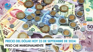 Precio del dólar hoy 23 de septiembre de 2024 Peso cae marginalmente [upl. by Simonne527]