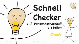 Thema 1 Versuchsprotokoll erstellen  Chemie schnell gecheckt [upl. by Alhahs]