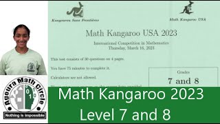 Math Kangaroo 2023 Level 7 and 8 Presented by Kavya Sreeraj [upl. by Maitund]