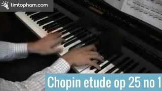 Chopin Etude Op 25 No 1 Aeolian Harp Piano Tutorial [upl. by Halbert113]