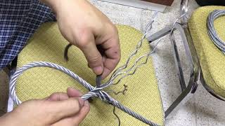 Заплетаем петлю на конце троса Wire rope splicing [upl. by Nillok]