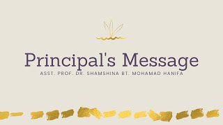 Principals Message [upl. by Ikkela]