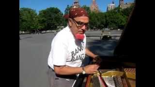 Piano Tuner Ben Treuhaft tuning Colin Huggins piano in Washington Square Park [upl. by Oned]