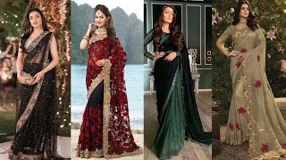 New Saree Designs 2022 Party Wear Chiffon Saree Pakistani Designer Saree [upl. by Yobybab]