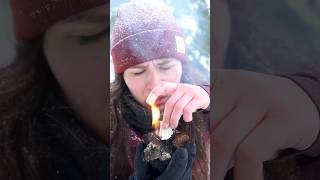 The Girl Made Fire 🔥 On Iceland 😱 camping survival lifehack trending shorts viralvideo [upl. by Norac296]