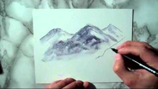 Aquarelle de montagne [upl. by Idnac]