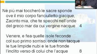 A Zacinto  Ugo Foscolo  Lezioni di Letteratura dellOttocento  29elodeit [upl. by Thorpe]