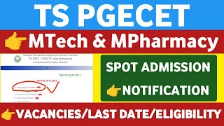 TS PGECET Spot Admission NotificationStudentUpdates247 [upl. by Knowle]