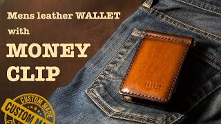 Mens wallet with money clip  Leather wallet  Handmade [upl. by Eelyrehc]