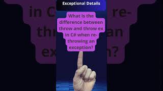 Exception Handling throw vs throw ex in C [upl. by Yrek]