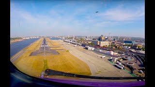 Cockpit view into London City Airport [upl. by Bill]