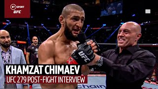 quotIm the most dangerous guy Im coming for everyonequot Khamzat Chimaev UFC 279 postfight interview [upl. by Ahgiela]