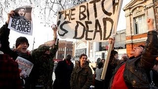 Margaret Thatchers death celebrated in Brixton [upl. by Ahtan620]