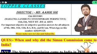 When and why did the Simon Commission come to India  aamir sir patna [upl. by Ener]