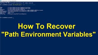 How To Recover Path Environment Variables On Windows 1087 [upl. by Tannenwald]