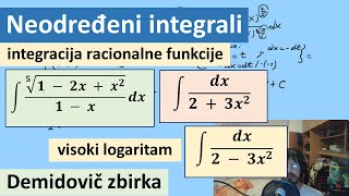 Neodređeni integrali  Integracija racionalne funkcije zadaci  Visoki logaritam [upl. by Ocirema]