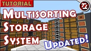 Minecraft Tutorial Automated Silent Storage System with MultiItem Sorting v20 [upl. by Annez]