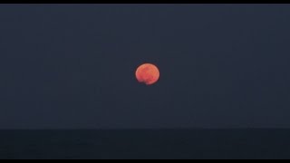 Full Pink Moon Rises Over Atlantic Ocean [upl. by Llennoc439]