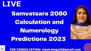 Numerological Predictions 2023 for the Hindu New Year 2080Samvatsara by VL hindunewyear 2023 [upl. by Meeharbi]