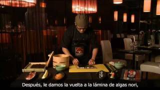 Receta como hacer maki sushi de jamon iberico 하몬 이베르꼬 마끼 cocina japonesa [upl. by Nyloj]